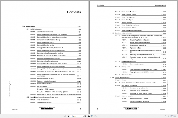 Liebherr Pipe Layer RL46 1631 15374 Service Manual 2