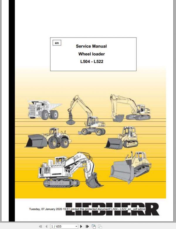 Liebherr Wheel Loader L504 L522 Service Manuals