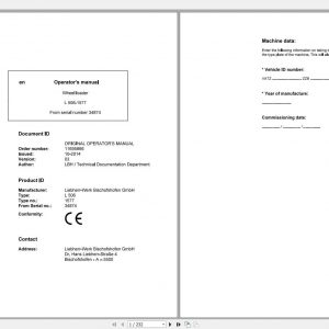 Liebherr Wheel Loader L506 1577 SN 34874 Operators Manual 1