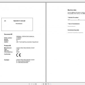 Liebherr Wheel Loader L506 1577 SN 40549 Operators Manual 1
