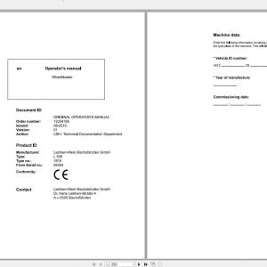 Liebherr Wheel Loader L506 1816 SN 56304 Operators Manual 1