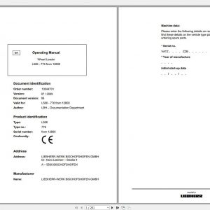 Liebherr Wheel Loader L506 776 from 12800 Operating Manual 1