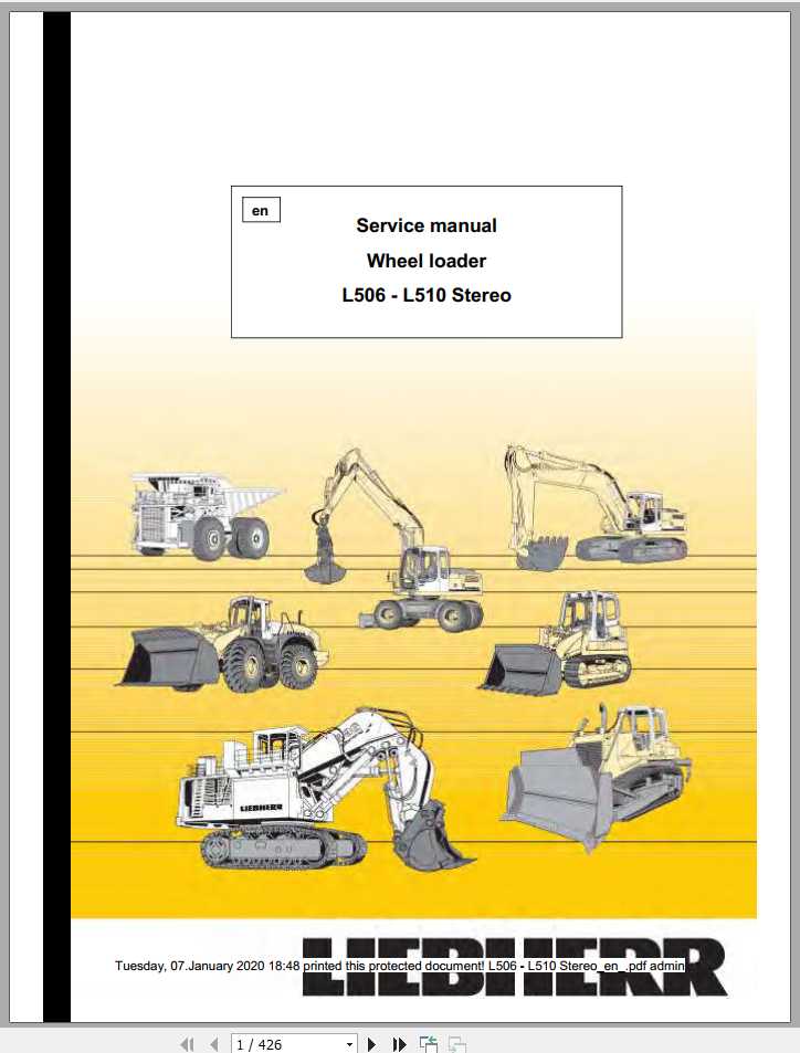 Liebherr Wheel Loader L506 L510 Stereo Service Manuals