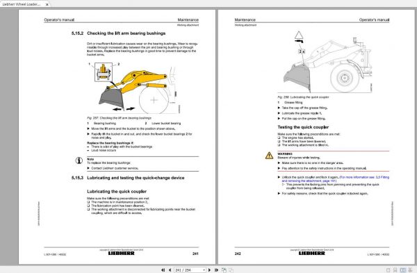 Liebherr Wheel Loader L507 1260 SN 40532 Operators Manual 3