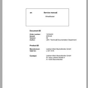 Liebherr Wheel Loader L507 1578 Service Manual