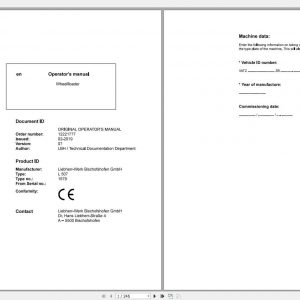 Liebherr Wheel Loader L507 1579 SN 43578 Operators Manual 1