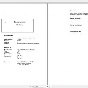 Liebherr Wheel Loader L507 1579 SN 53995 Operators Manual 1