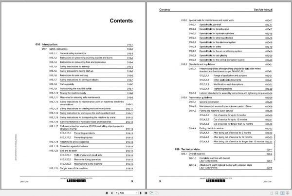 Liebherr Wheel Loader L5071259 Service Manuals 2