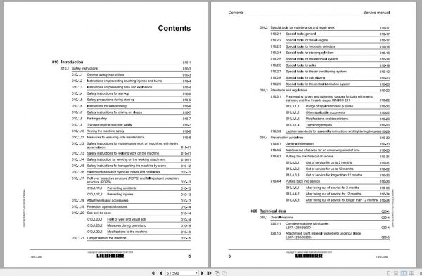 Liebherr Wheel Loader L5071260 Service Manuals 2