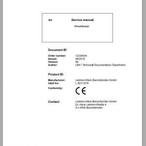 Liebherr Wheel Loader L5071579 Service Manuals 1