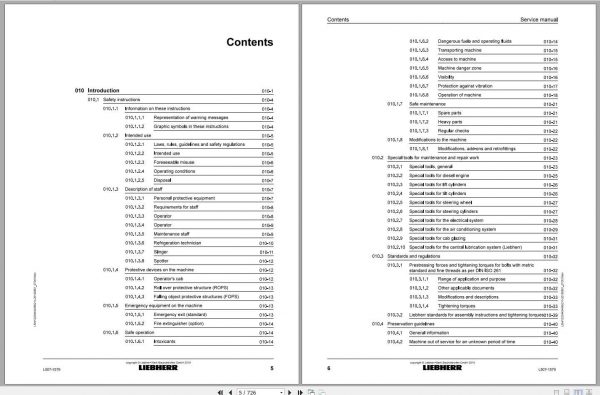 Liebherr Wheel Loader L5071579 Service Manuals 2