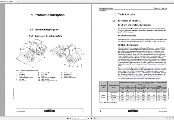 Liebherr Wheel Loader L508 1580 SN 34975 Operators Manual 2