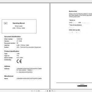 Liebherr Wheel Loader L508 788 SN 12800 Operating Manual 1