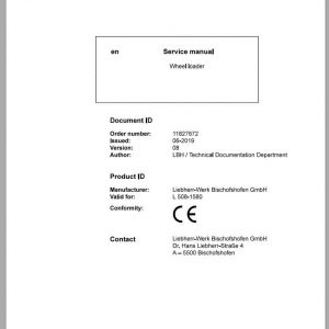 Liebherr Wheel Loader L5081580 Service Manuals 1