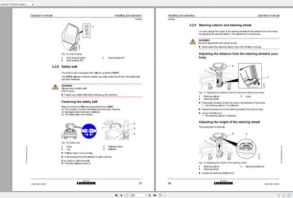 Liebherr Wheel Loader L509 1262 SN 34873 Operators Manual 2