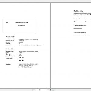 Liebherr Wheel Loader L509 1571 SN 53995 Operators Manual 1