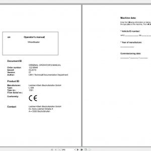 Liebherr Wheel Loader L509 1581 SN 45271 Operators Manual 1