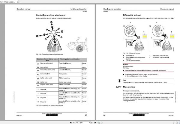 Liebherr Wheel Loader L509 1582 SN 43264 Operators Manual 2
