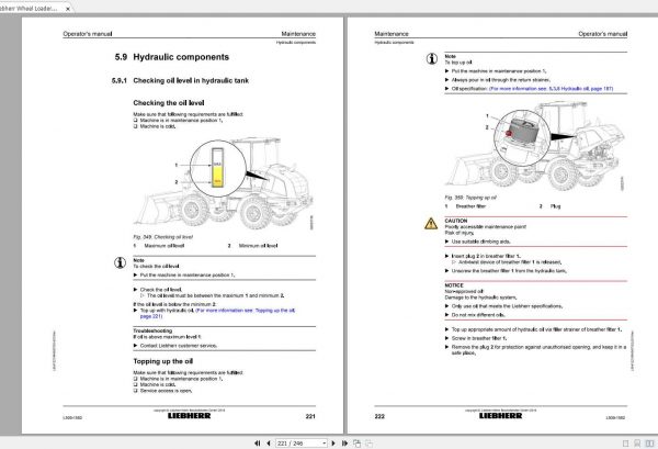 Liebherr Wheel Loader L509 1582 SN 43264 Operators Manual 3