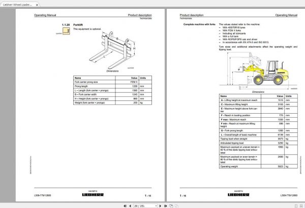 Liebherr Wheel Loader L509 779 SN 12800 Operators Manual 2
