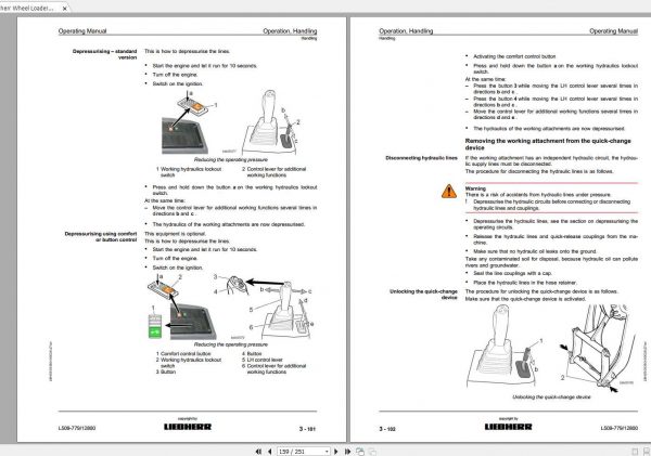 Liebherr Wheel Loader L509 779 SN 12800 Operators Manual 3