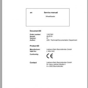 Liebherr Wheel Loader L5091262 Service Manuals 1