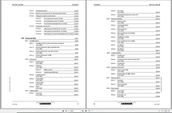 Liebherr Wheel Loader L5141583 Service Manuals 2
