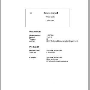 Liebherr Wheel Loader L5241585 Service Manuals 1