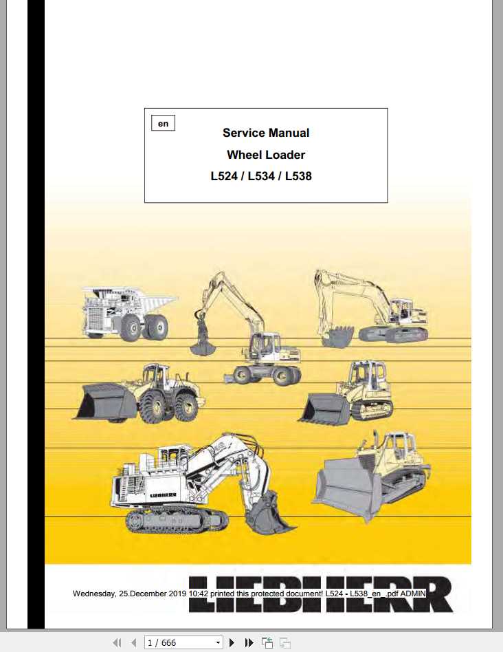 Liebherr Wheel Loader L524 L534 L538 Service Manuals