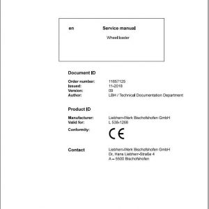 Liebherr Wheel Loader L5381268 Service Manuals 1