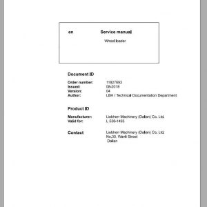 Liebherr Wheel Loader L5381493 Service Manuals 1