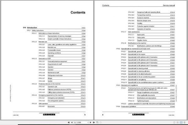 Liebherr Wheel Loader L5461560 Service Manuals 2
