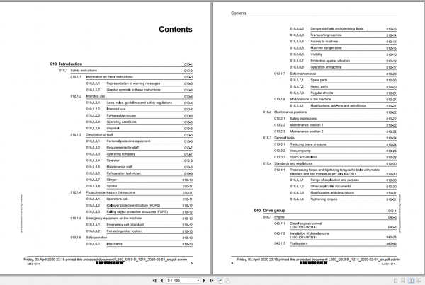 Liebherr Wheel Loader L550 G60 D 1214 Removal Installation Instructions 2