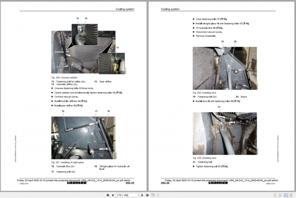 Liebherr Wheel Loader L550 G60 D 1214 Removal Installation Instructions 3