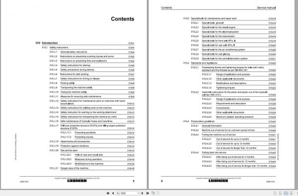 Liebherr Wheel Loader L5561410 Service Manuals 2