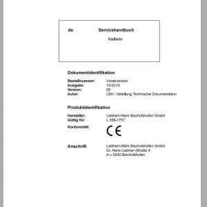 Liebherr Wheel Loader L5561757 Service ManualsDE 1