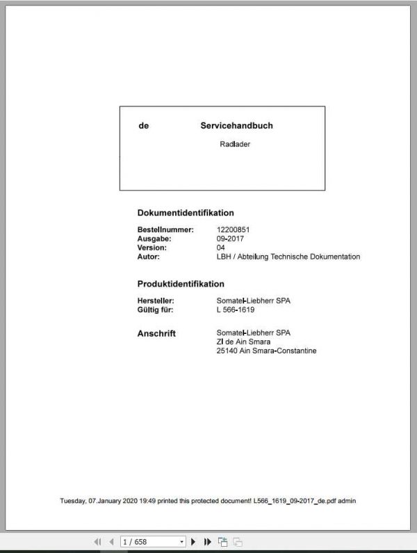 Liebherr Wheel Loader L5661619 Service ManualsDE 1