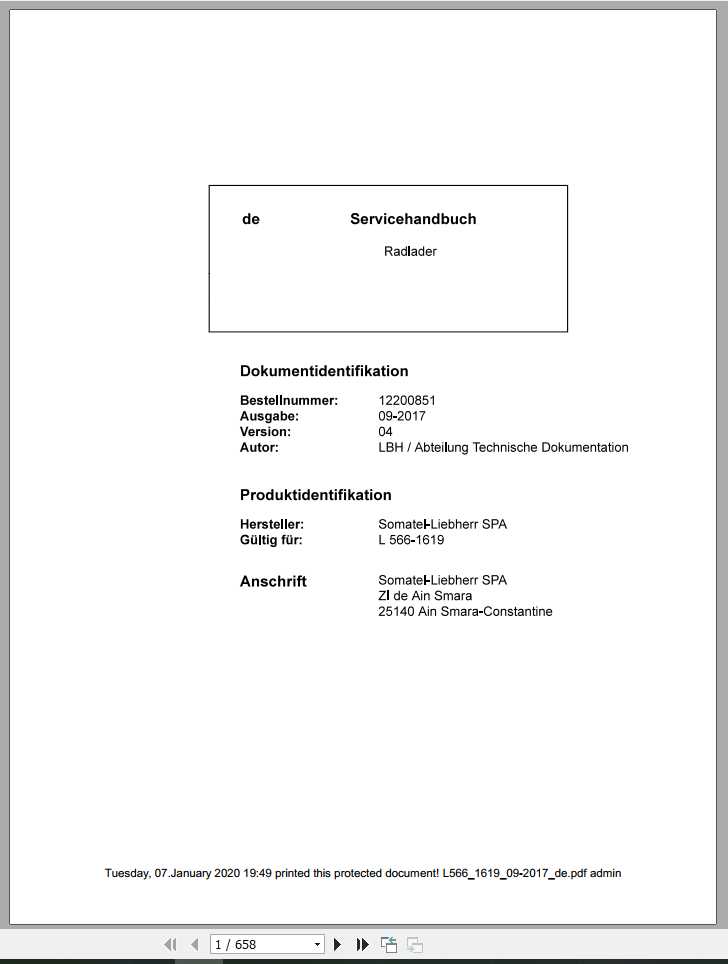 Liebherr Wheel Loader L5661619 Service ManualsDE 1