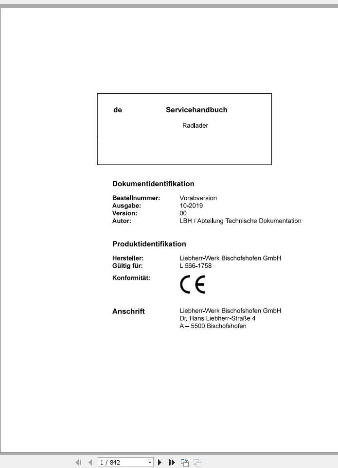 Liebherr Wheel Loader L5661758 Service ManualsDE 2
