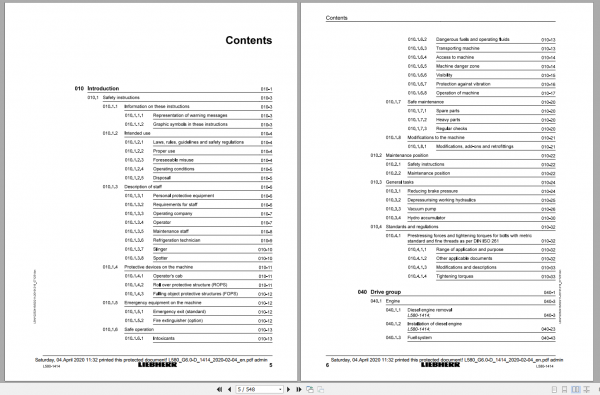 Liebherr Wheel Loader L580 G50 D 1414 Removal Installation Instructions 2
