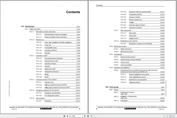 Liebherr Wheel Loader L580 G61 D 1762 Removal Installation Instructions 2