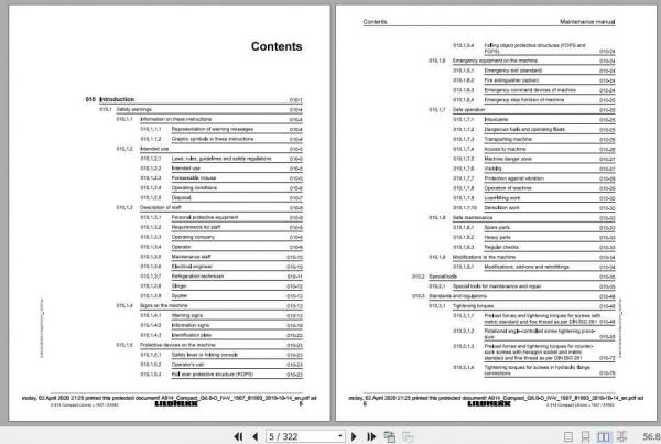 Liebherr Wheeled Excavator A914 Compact Maintenance Manual 2
