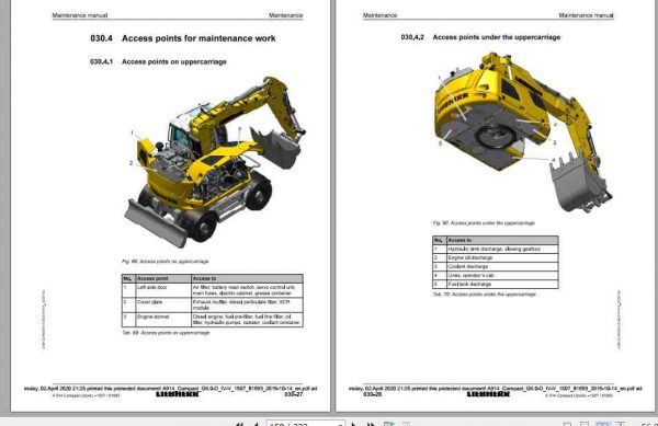 Liebherr Wheeled Excavator A914 Compact Maintenance Manual 4