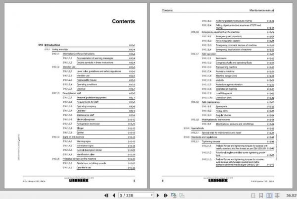 Liebherr Wheeled Excavator A914 LI Maintenance Manual 2