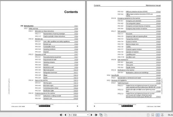 Liebherr Wheeled Excavator A924 LI Maintenance Manual 2