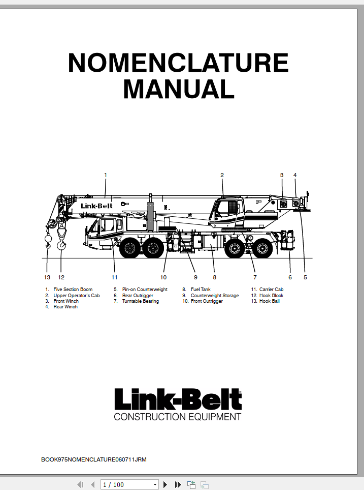 Linkbelt Crane Nomenclature ManualEN 1