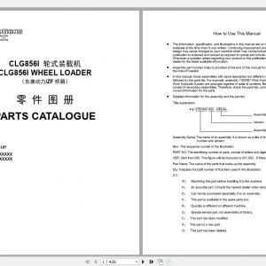 Liugong Wheel Loader CLG856L Parts Catalog 1