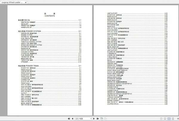 Liugong Wheel Loader CLG856L Parts Catalog 2