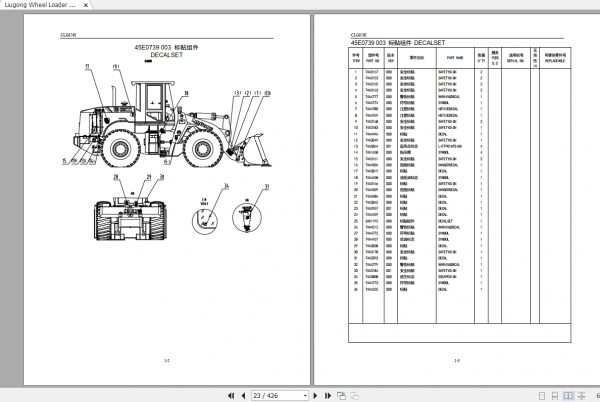 Liugong Wheel Loader CLG856L Parts Catalog 3