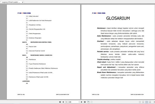 Liugong Wheel Loader CLG856 Operation and Maintenance Manual 3